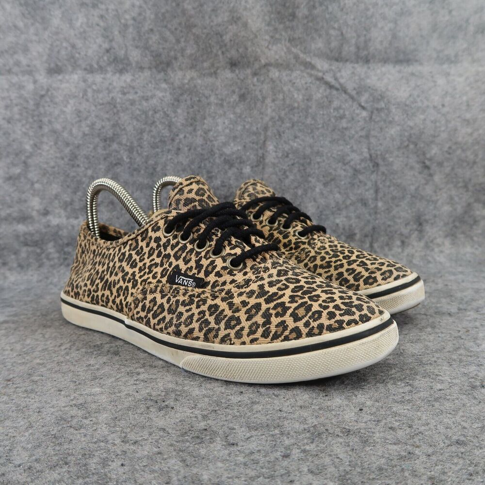 Vans Shoes Womens 7 Sneaker Authentic Low Pro Skate Casual Leopard Cheetah Brown